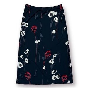 Vintage 90s BCBGMaxAzria Black Floral Maxi Skirt Women’s Size Large Spring Luxe